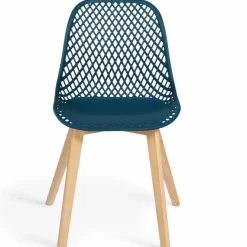 IDMarket 6 chaises bleu canard pour salle à manger* Collection Scandinave|Chaises