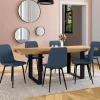 IDMarket 6 chaises en tissu bleu* Tables Et Chaises|Chaises