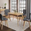IDMarket 4 chaises en tissu et PU grises* Collection Scandinave|Tables Et Chaises