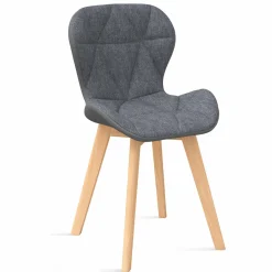 IDMarket 4 chaises en tissu et PU grises* Collection Scandinave|Tables Et Chaises