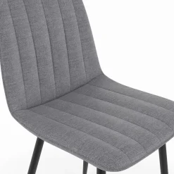 IDMarket 6 chaises en tissu gris clair* Chaises|Collection Moderne