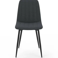 IDMarket 6 chaises en tissu gris foncé* Chaises|Collection Moderne