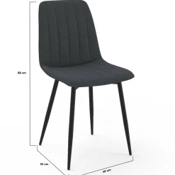 IDMarket 6 chaises en tissu gris foncé* Chaises|Collection Moderne