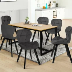 IDMarket 6 Chaises en velours gris foncé* Chaises|Tables Et Chaises