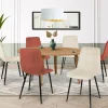 IDMarket 6 Chaises en velours mix color terracotta et beige* Chaises|Tables Et Chaises