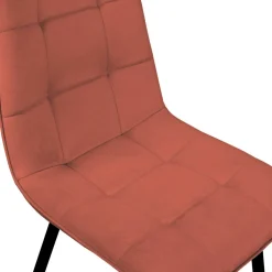IDMarket 6 Chaises en velours mix color terracotta et beige* Chaises|Tables Et Chaises