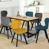 IDMarket 6 Chaises en velours mix color bleu, gris et jaune* Chaises|Salle À Manger Complète