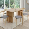 IDMarket 6 chaises imitation bois et tissu gris clair* Collection Scandinave|Tables Et Chaises