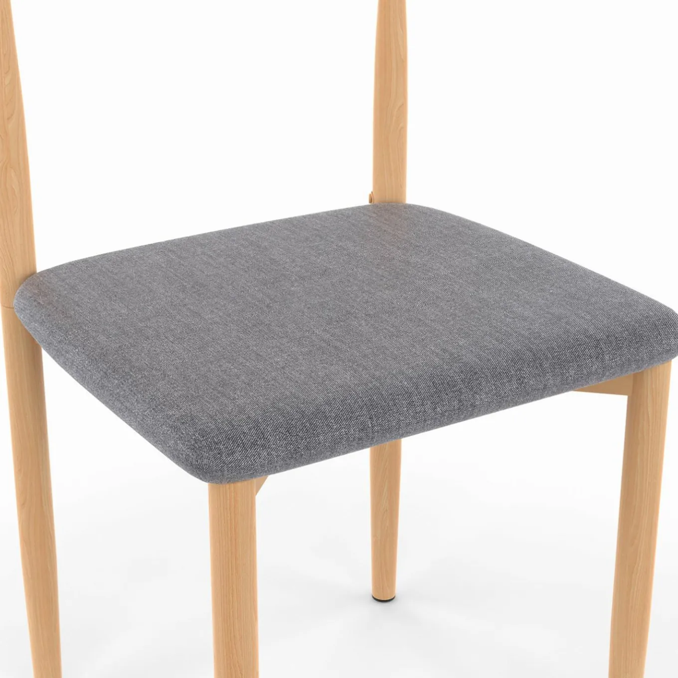 IDMarket 6 chaises imitation bois et tissu gris clair* Collection Scandinave|Tables Et Chaises
