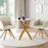 IDMarket 2 chaises pivotantes et fauteuils en velours beige* Chaises|Fauteuils