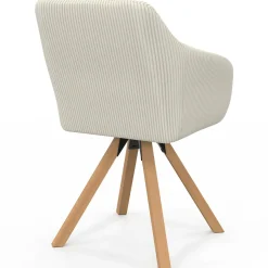 IDMarket 2 chaises pivotantes et fauteuils en velours beige* Chaises|Fauteuils