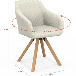 IDMarket 2 chaises pivotantes et fauteuils en velours beige* Chaises|Fauteuils