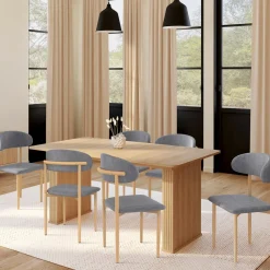 IDMarket 6 chaises scandinaves en tissu gris clair effet chiné* Collection Scandinave|Tables Et Chaises