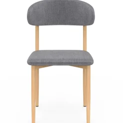 IDMarket 6 chaises scandinaves en tissu gris clair effet chiné* Collection Scandinave|Tables Et Chaises