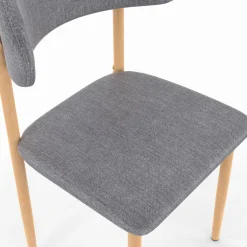 IDMarket 6 chaises scandinaves en tissu gris clair effet chiné* Collection Scandinave|Tables Et Chaises