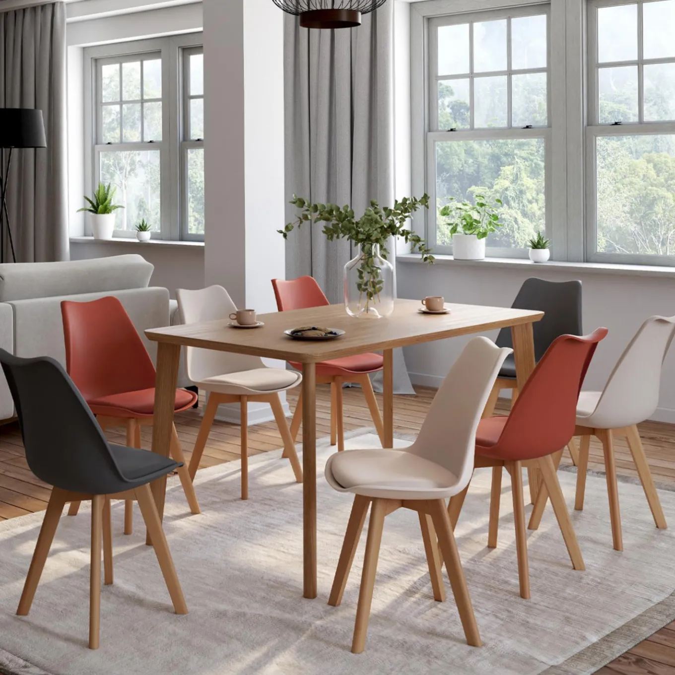 IDMarket 8 chaises scandinaves mix color* Collection Scandinave|Chaises