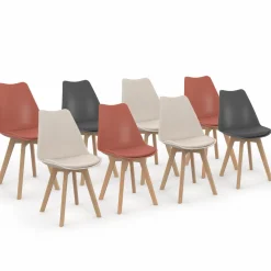 IDMarket 8 chaises scandinaves mix color* Collection Scandinave|Chaises