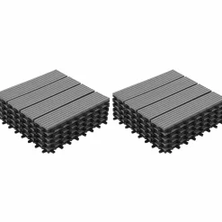 IDMarket 10 dalles de terrasse clipsables 30x30 cm en bois composite gris* Revêtement Sol Extérieur