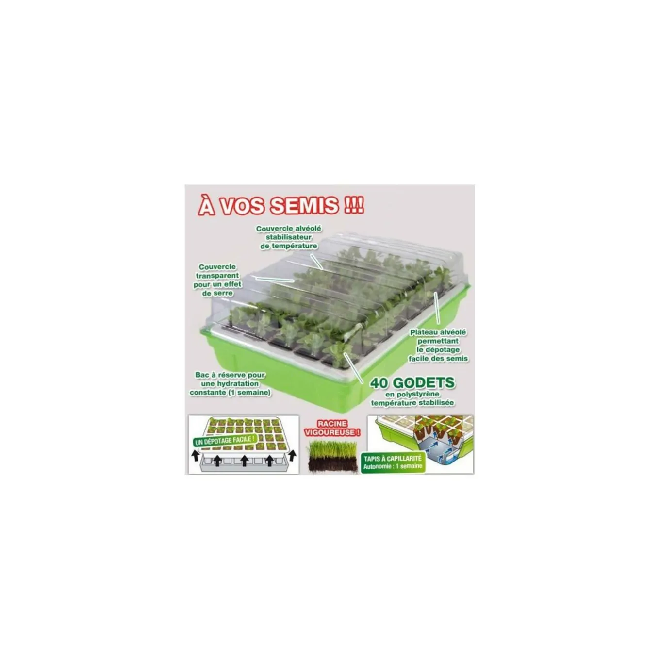 IDMarket 2 Kits de germination pour 80 godets* Serres À Tomates Et Équipement Du Potager