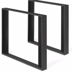 IDMarket 2 pieds de table carrés noir 75 cm* Décoration Et Accessoires|Pieds De Table
