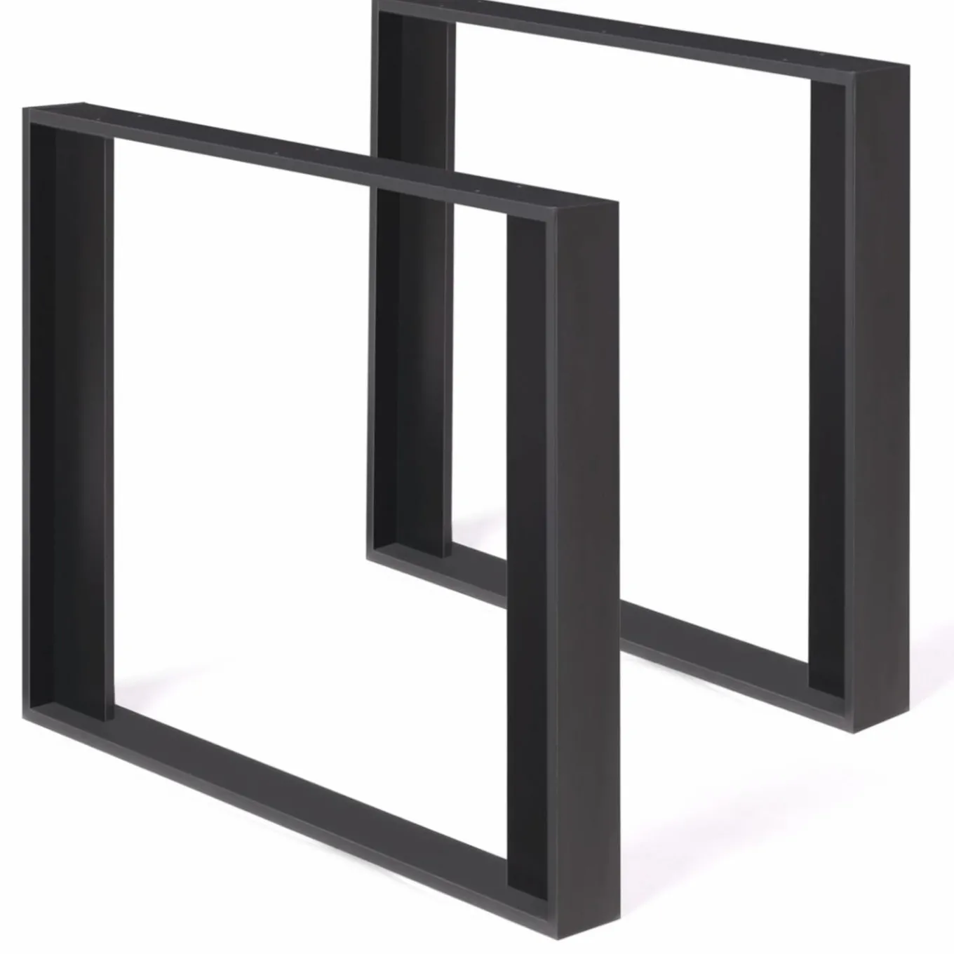 IDMarket 2 pieds de table carrés noir 75 cm* Décoration Et Accessoires|Pieds De Table