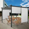IDMarket 3 stores enrouleurs blancs 225 cm pour pergola* Accessoires Pergolas Et Tonnelles