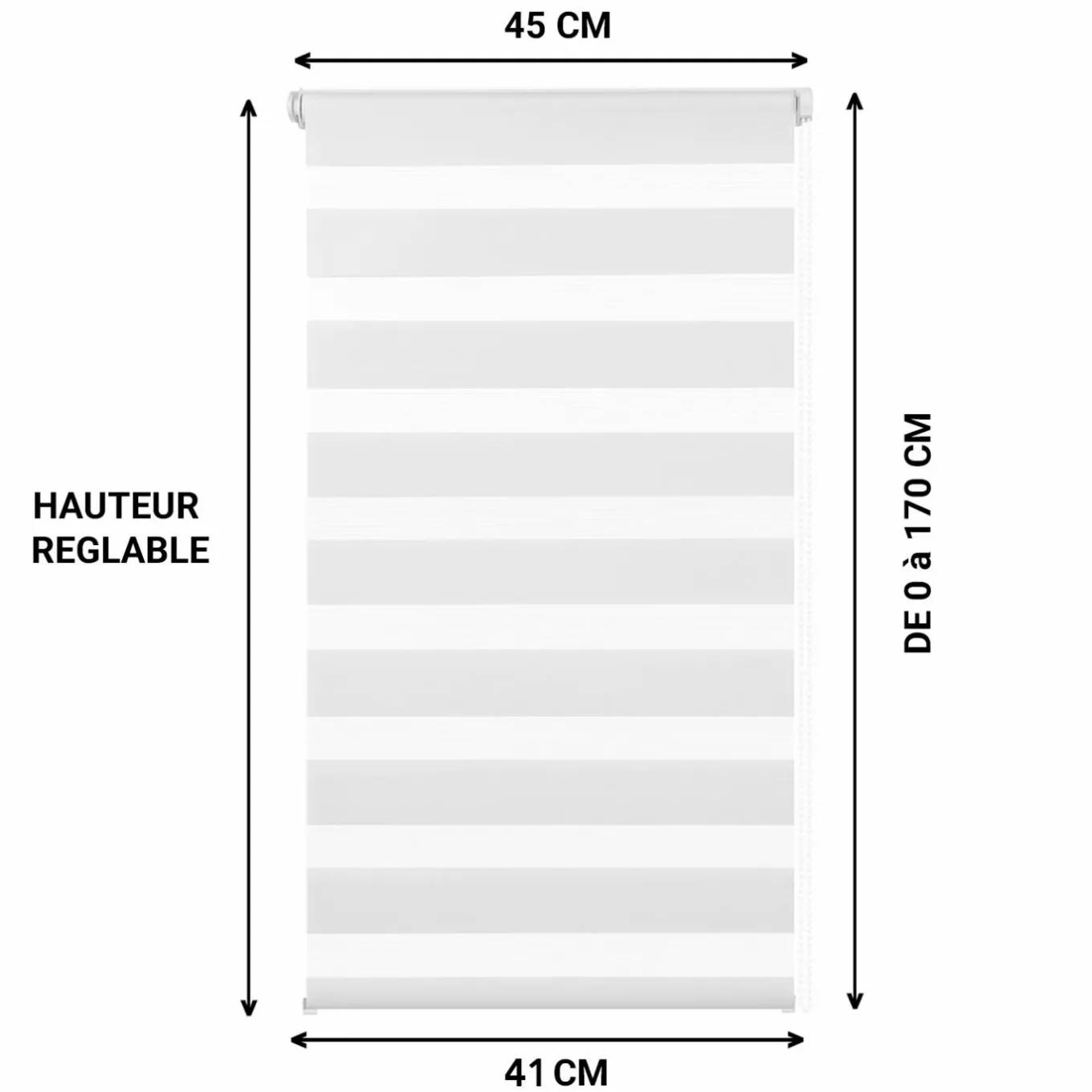 IDMarket 2 Stores jour nuit blanc 45x170 cm* Stores