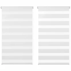 IDMarket 2 Stores jour nuit blanc 45x170 cm* Stores