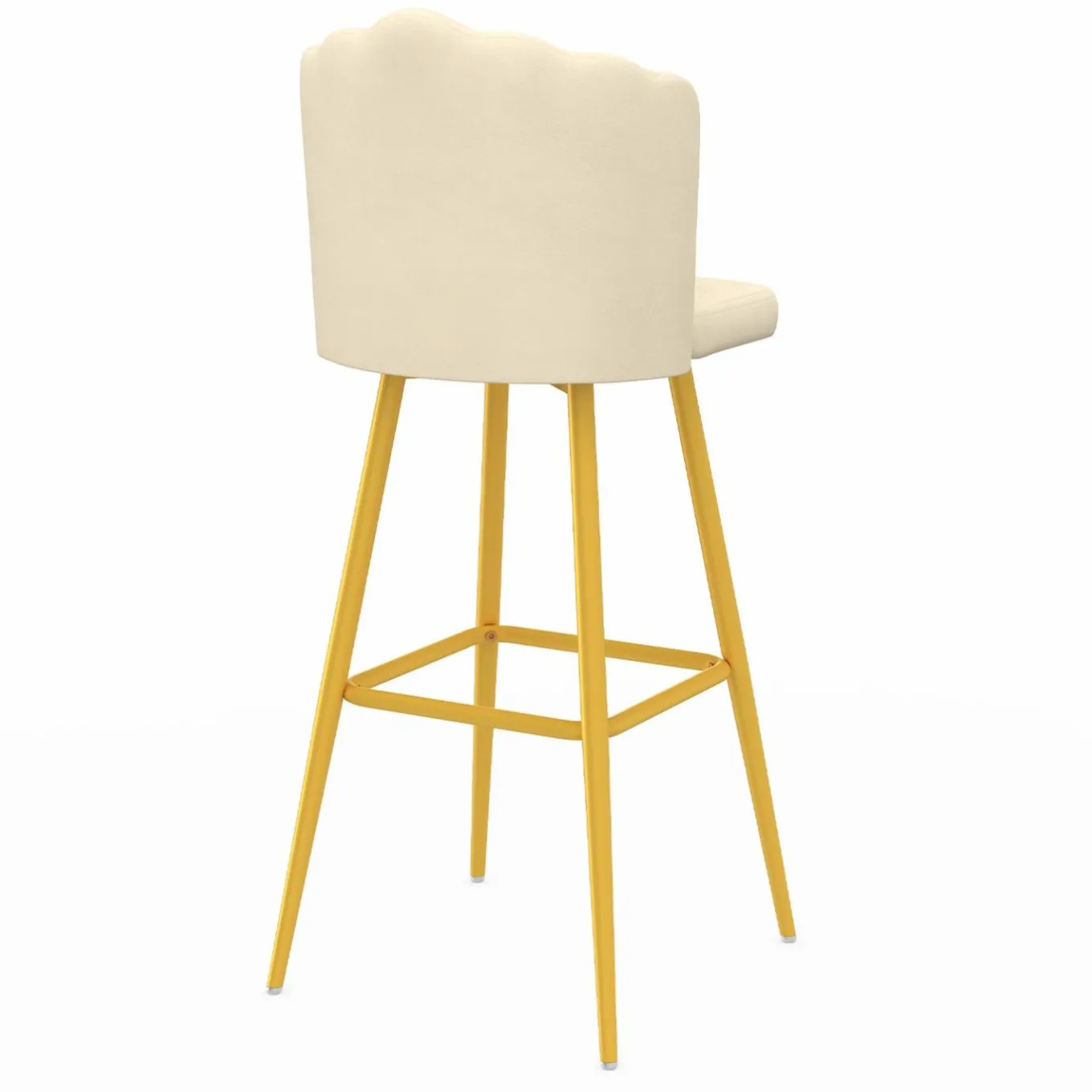 IDMarket 2 tabourets coquillages en velours crème* Tabourets De Bar|Chaises De Bar