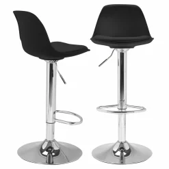 IDMarket 2 tabourets de bar design noir KARL* Collection Contemporaine|Tabourets De Bar