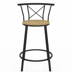 IDMarket 4 tabourets de bar industriel avec dossier arrondi* Tabourets De Bar|Chaises De Bar