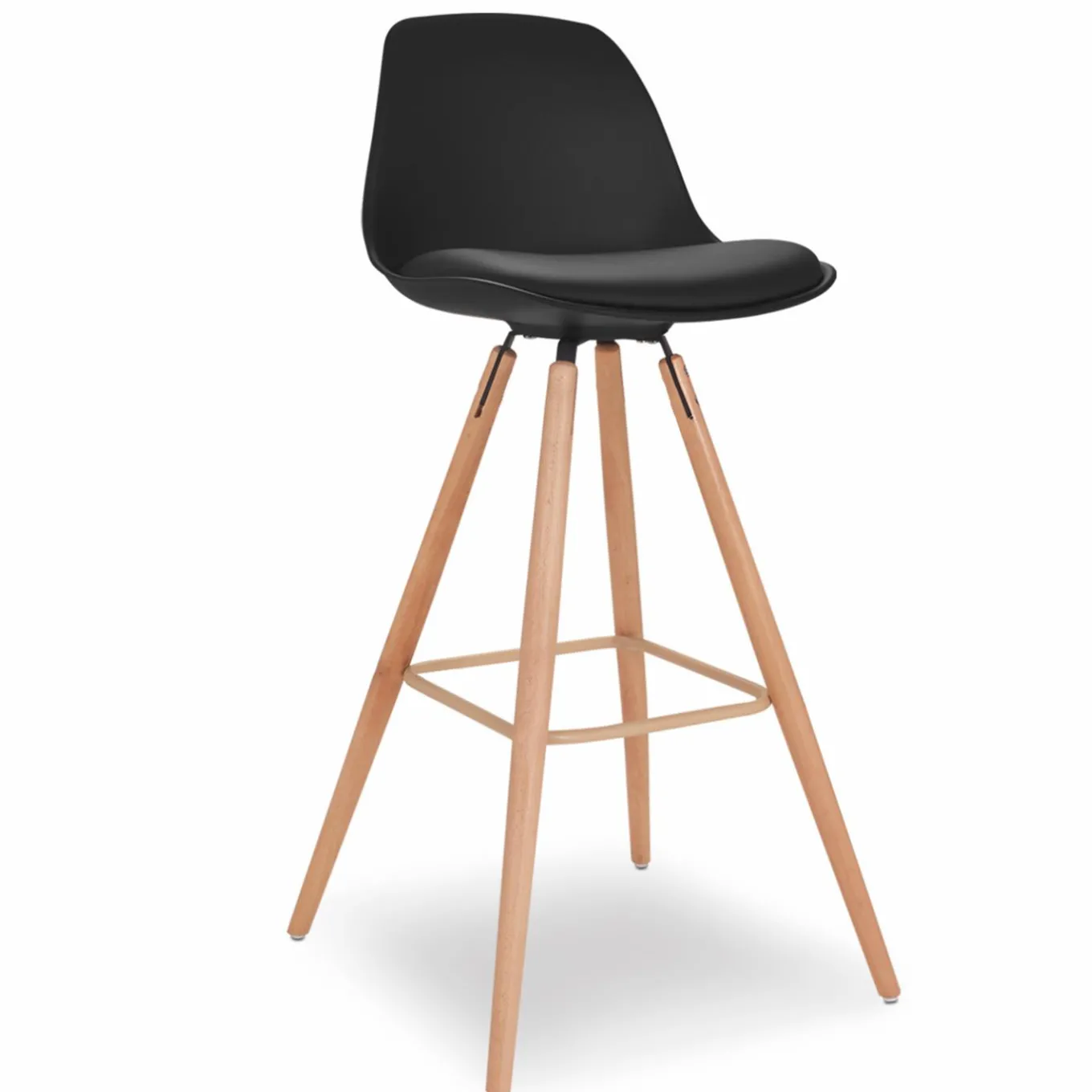 IDMarket 4 Tabourets de bar scandinaves noirs SARA* Collection Scandinave|Tabourets De Bar