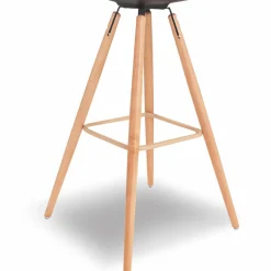 IDMarket 4 Tabourets de bar scandinaves noirs SARA* Collection Scandinave|Tabourets De Bar