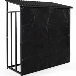 IDMarket Abri bûches extérieur avec housse de protection* Abris De Jardin|Stockage Du Bois