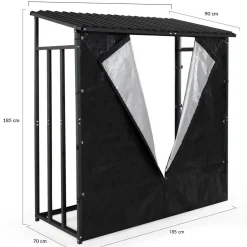 IDMarket Abri bûches extérieur avec housse de protection* Abris De Jardin|Stockage Du Bois