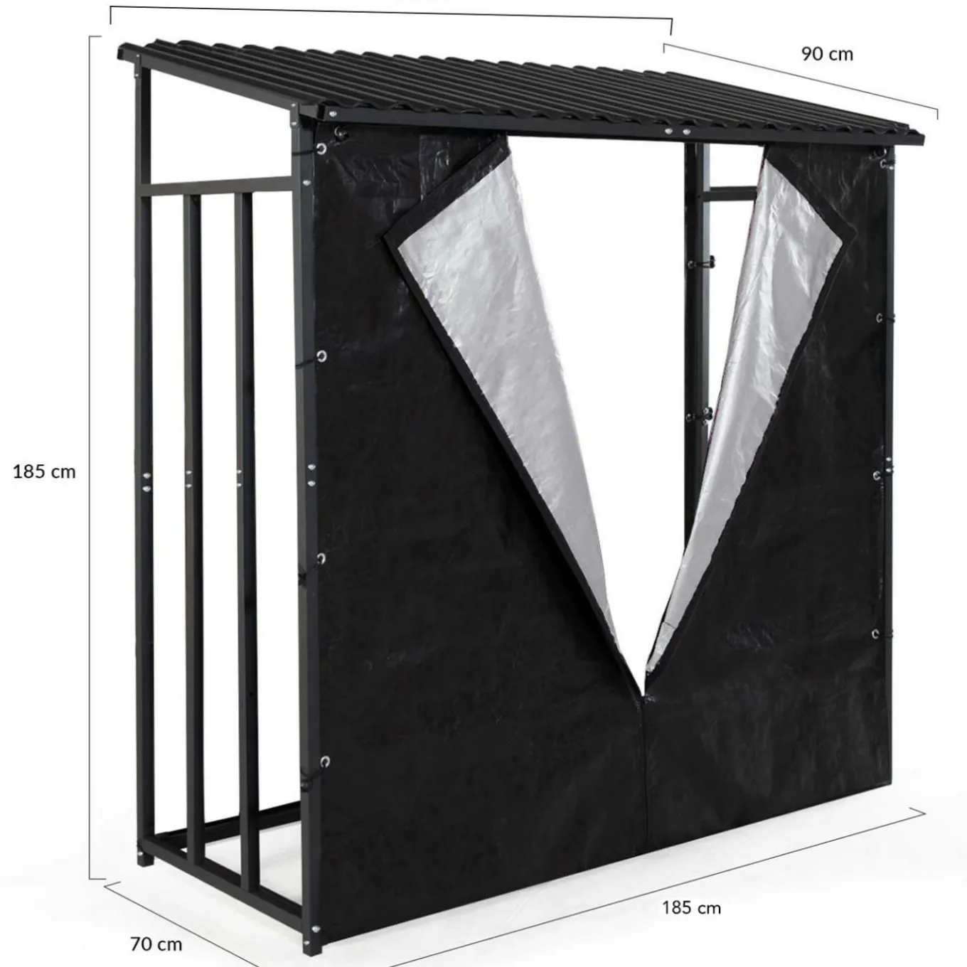 IDMarket Abri bûches extérieur avec housse de protection* Abris De Jardin|Stockage Du Bois