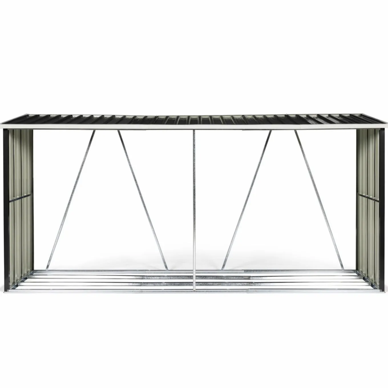 IDMarket Abri bois de chauffage 4 m³ en acier galvanisé* Abris De Jardin|Stockage Du Bois