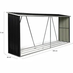 IDMarket Abri bois de chauffage 4 m³ en acier galvanisé* Abris De Jardin|Stockage Du Bois