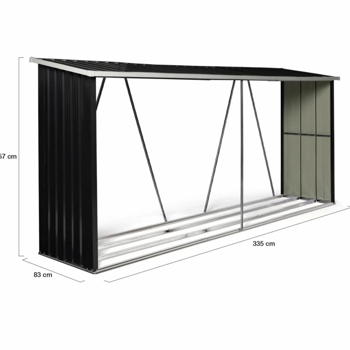 IDMarket Abri bois de chauffage 4 m³ en acier galvanisé* Abris De Jardin|Stockage Du Bois