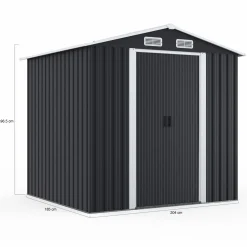 IDMarket Abri de jardin gris en acier galvanisé* Abris De Jardin