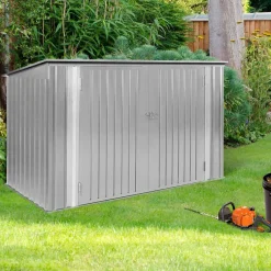 IDMarket Abri de jardin multi-rangements en métal gris clair* Abris De Jardin