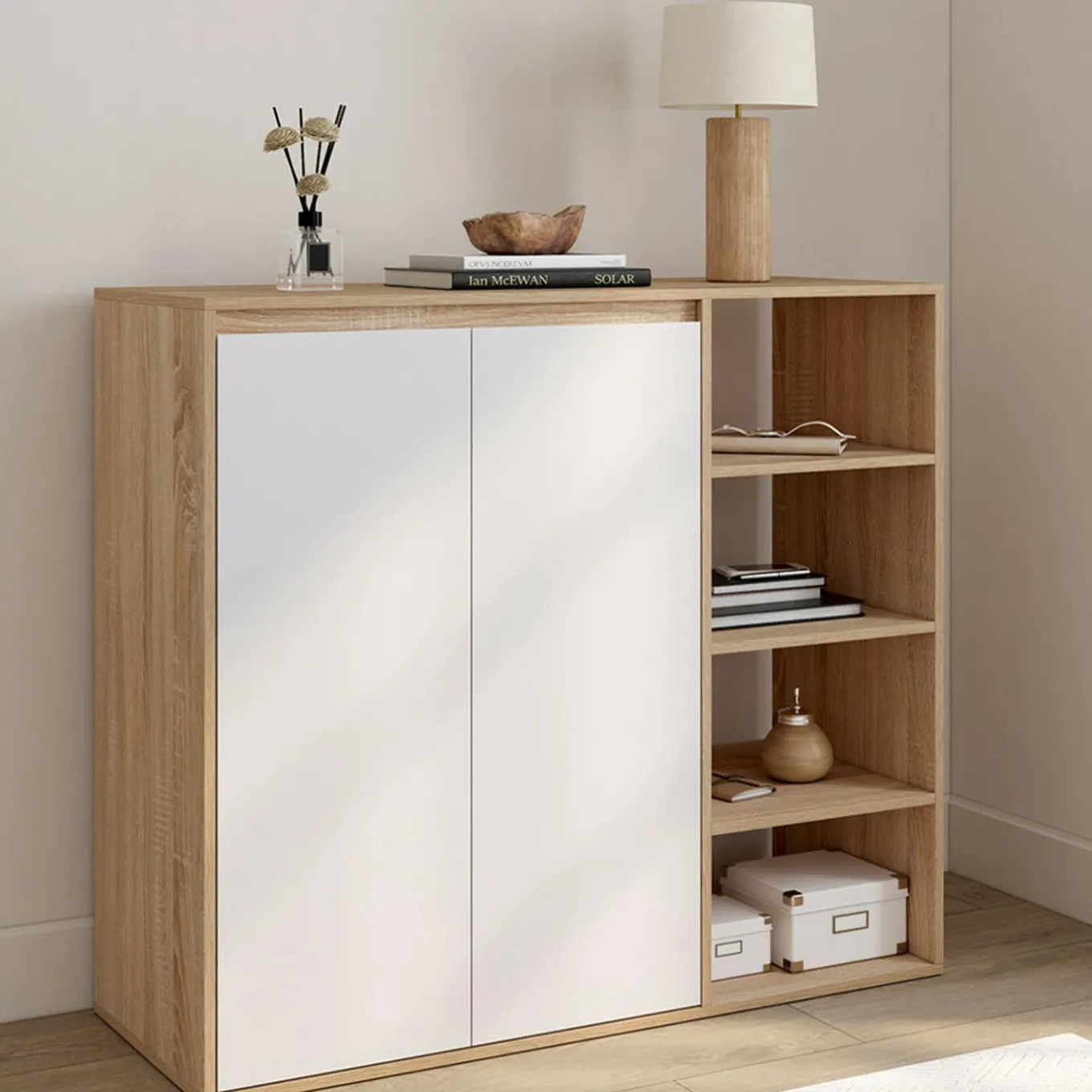 IDMarket Armoire à chaussures 12 paires 2 portes et 4 étagères* Collection Moderne|Petits Meubles