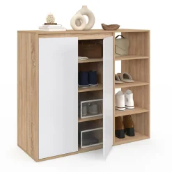 IDMarket Armoire à chaussures 12 paires 2 portes et 4 étagères* Collection Moderne|Petits Meubles