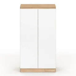 IDMarket Armoire à chaussures 18 paires 2 portes blanc et effet bois* Petits Meubles|Meubles À Chaussures