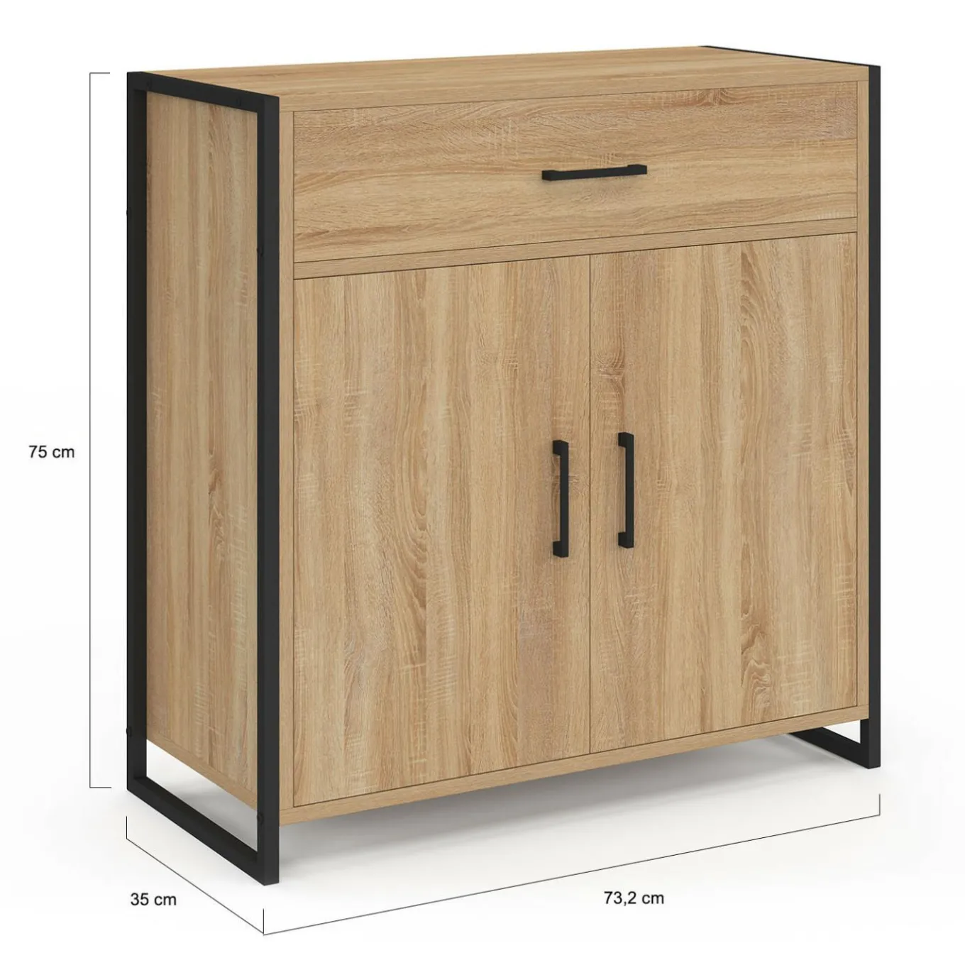 IDMarket Armoire à chaussures 12 paires 2 portes et 1 tiroir design industriel* Petits Meubles|Meubles À Chaussures