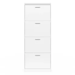IDMarket Armoire à chaussures 4 portes blanche* Meubles Blancs|Petits Meubles