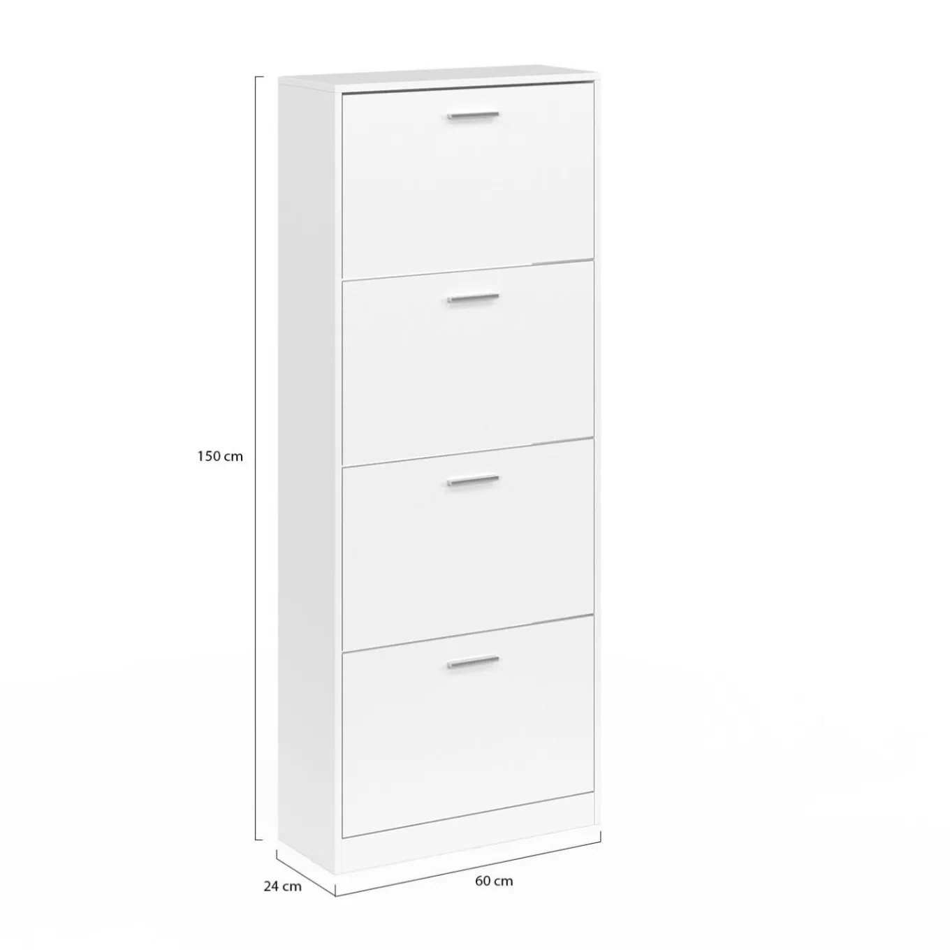 IDMarket Armoire à chaussures 4 portes blanche* Meubles Blancs|Petits Meubles