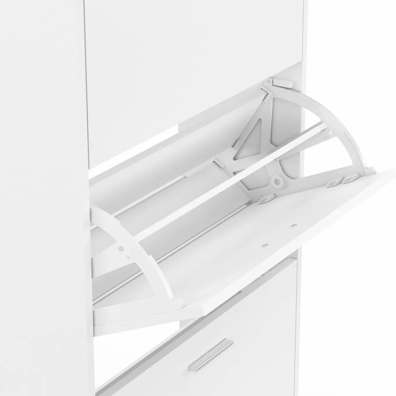 IDMarket Armoire à chaussures 4 portes blanche* Meubles Blancs|Petits Meubles