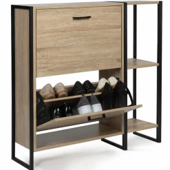 IDMarket Armoire à chaussures 2 portes style industriel* Collection Industrielle|Meubles À Chaussures