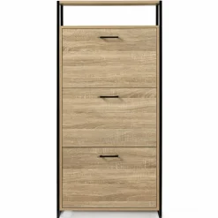 IDMarket Armoire à chaussures avec étagère bois et métal* Meubles En Bois|Collection Industrielle